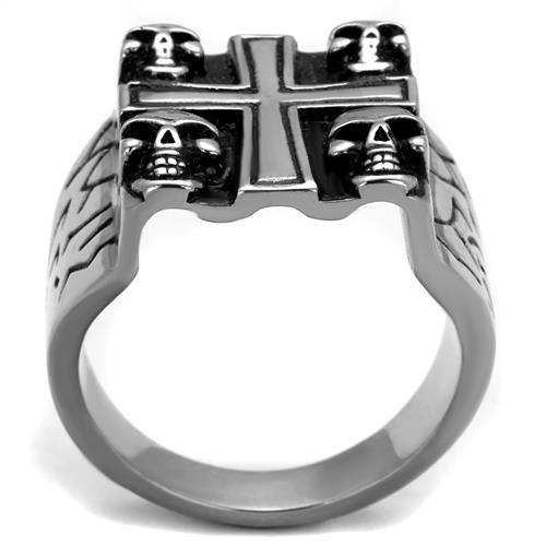 TK2316 - High polished (no plating) Stainless Steel Ring with Epoxy in Jet