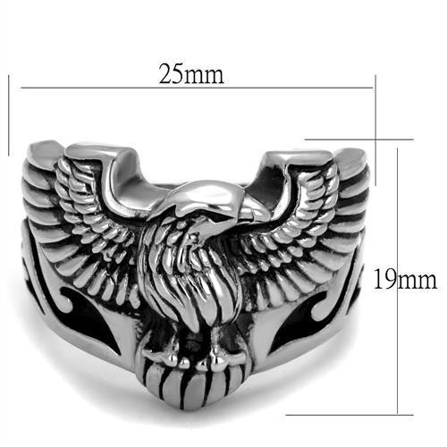 TK2319 - High polished (no plating) Stainless Steel Ring with Epoxy in Jet