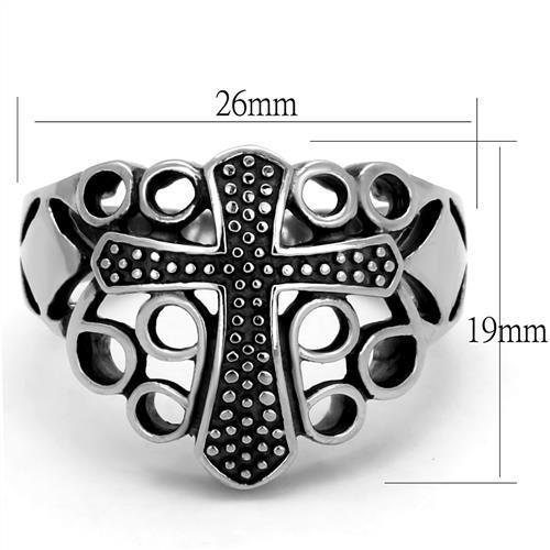 TK2320 - High polished (no plating) Stainless Steel Ring with Epoxy in Jet
