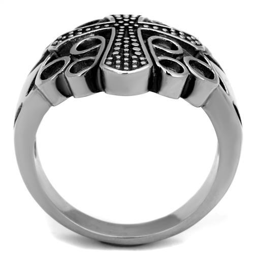 TK2320 - High polished (no plating) Stainless Steel Ring with Epoxy in Jet