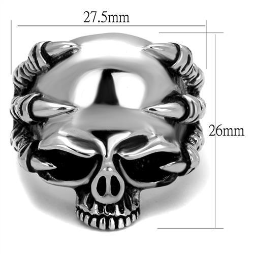 TK2323 - High polished (no plating) Stainless Steel Ring with Epoxy in Jet