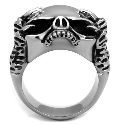 TK2323 - High polished (no plating) Stainless Steel Ring with Epoxy in Jet