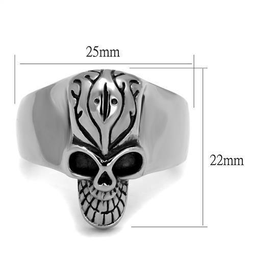 TK2324 - High polished (no plating) Stainless Steel Ring with Epoxy in Jet