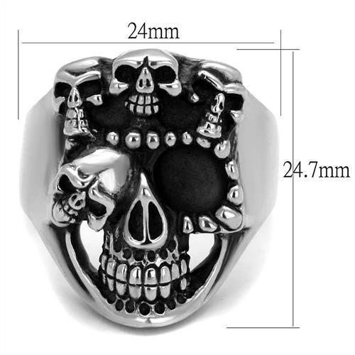 TK2329 - High polished (no plating) Stainless Steel Ring with Epoxy in Jet