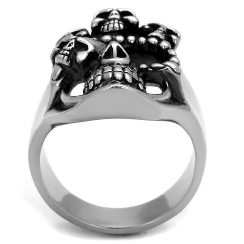 TK2329 - High polished (no plating) Stainless Steel Ring with Epoxy in Jet