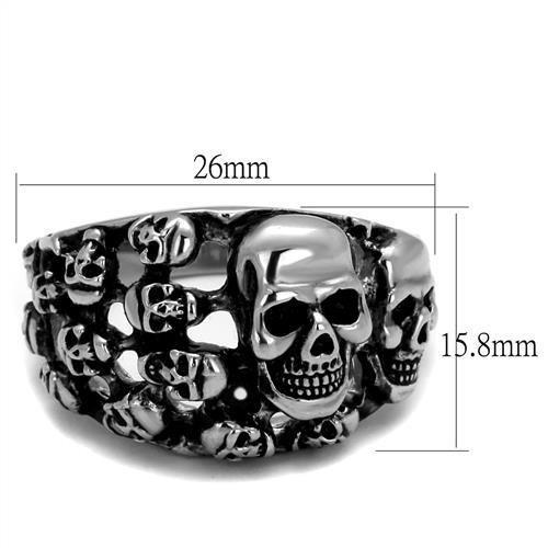 TK2332 - High polished (no plating) Stainless Steel Ring with Epoxy in Jet