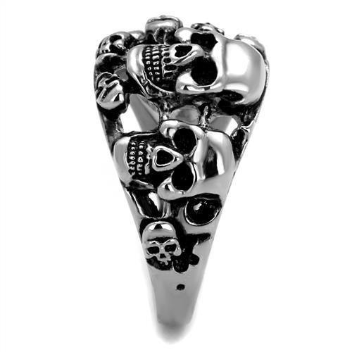TK2332 - High polished (no plating) Stainless Steel Ring with Epoxy in Jet