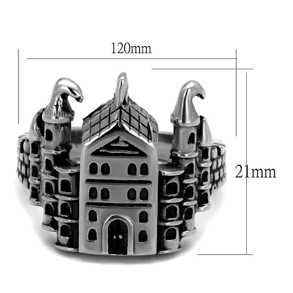 TK2340 - High polished (no plating) Stainless Steel Ring with Epoxy in Jet