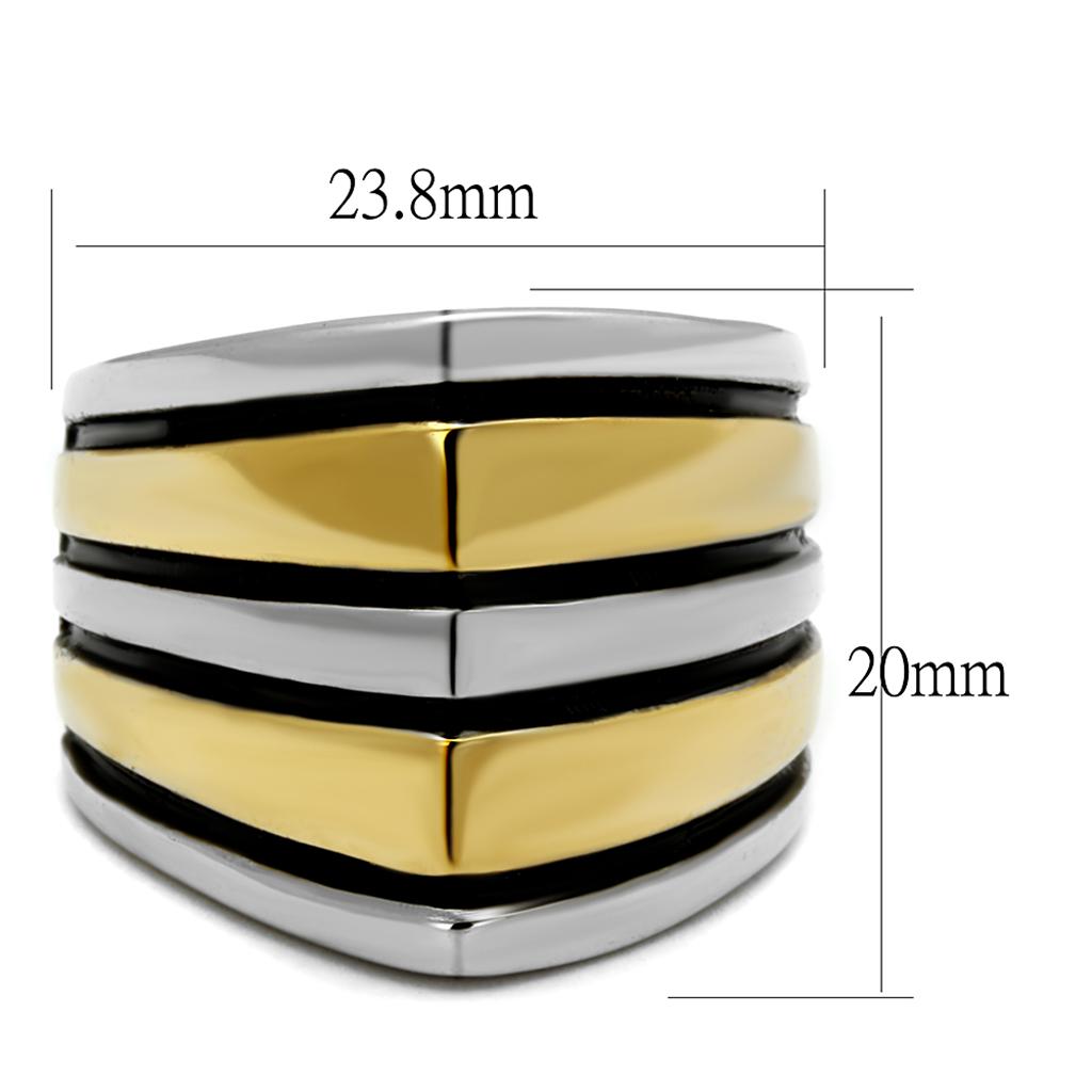 TK2367 - Two-Tone IP Gold (Ion Plating) Stainless Steel Ring with Epoxy in Jet