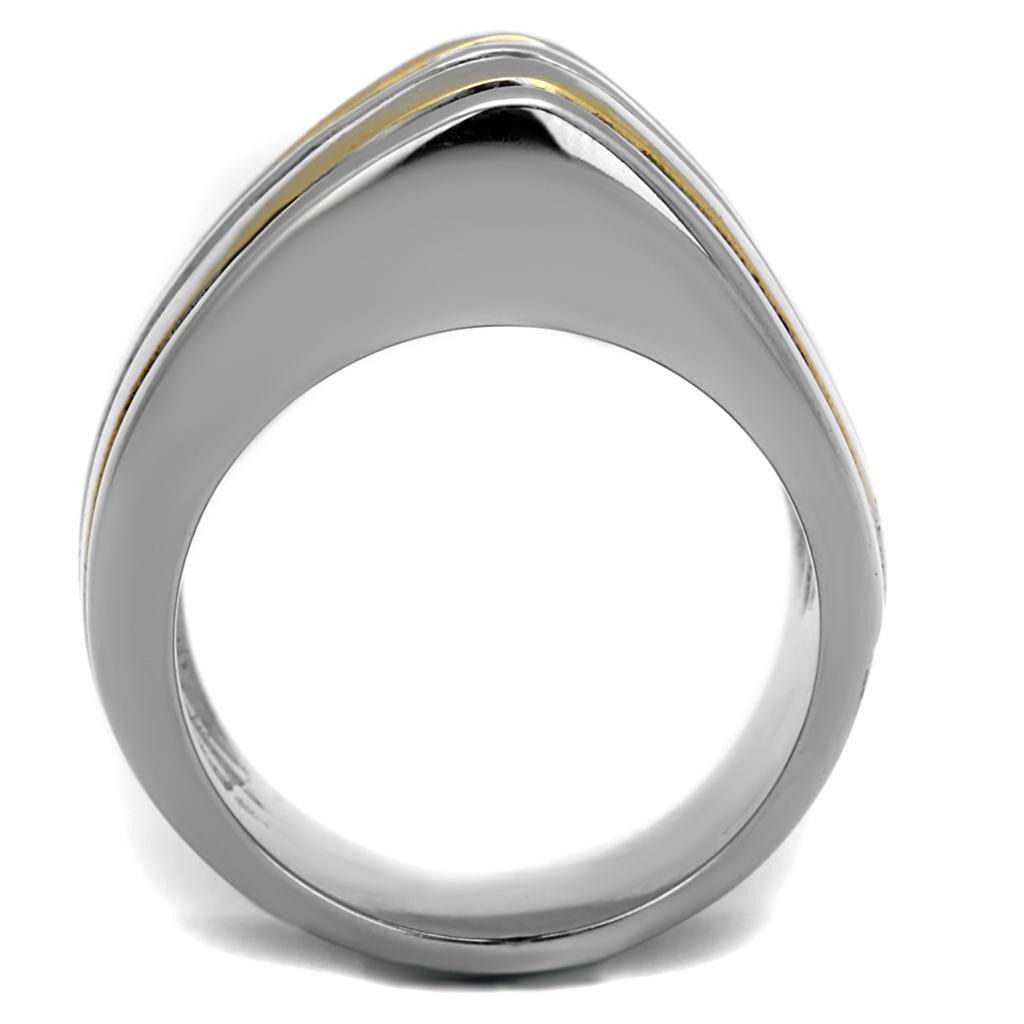 TK2367 - Two-Tone IP Gold (Ion Plating) Stainless Steel Ring with Epoxy in Jet