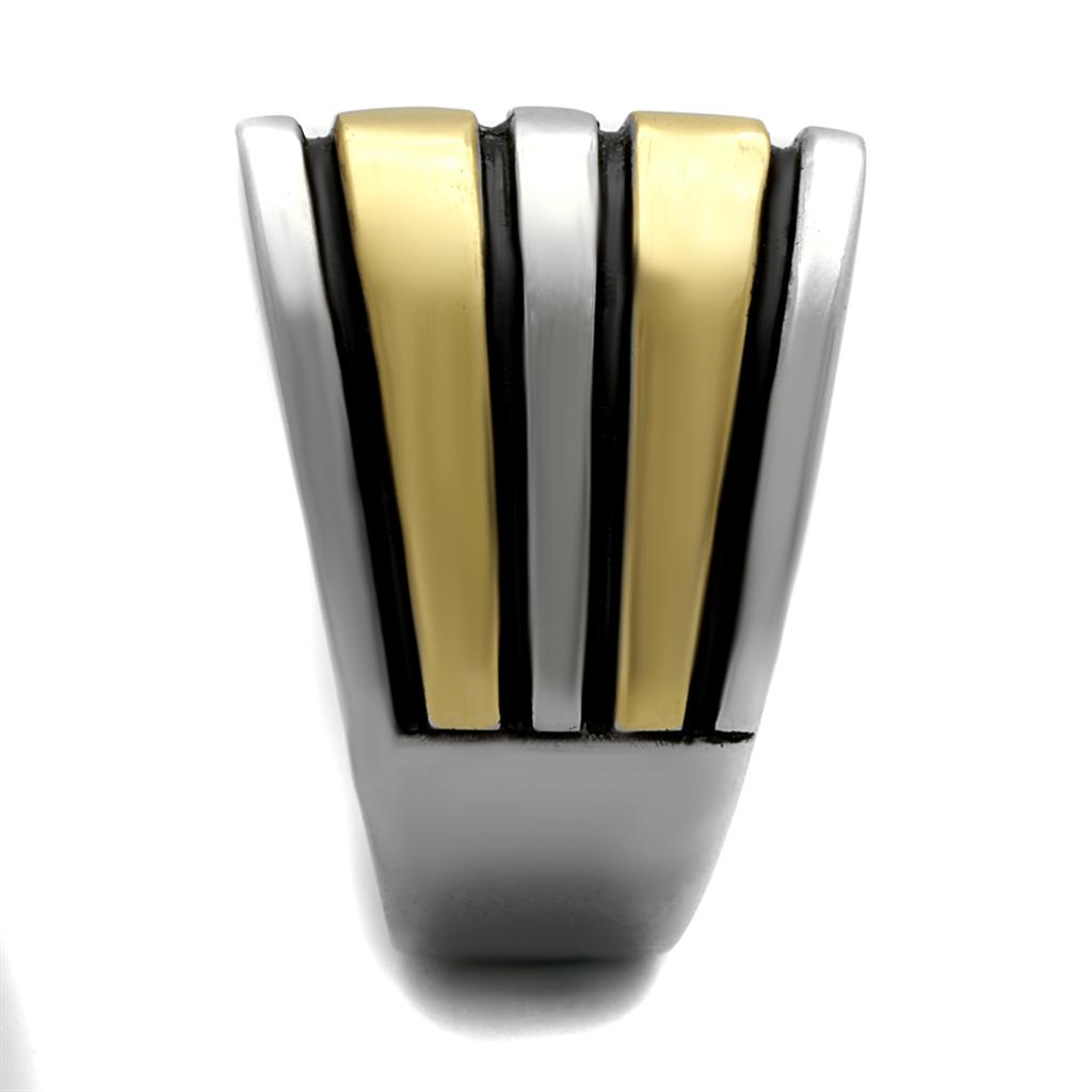 TK2367 - Two-Tone IP Gold (Ion Plating) Stainless Steel Ring with Epoxy in Jet