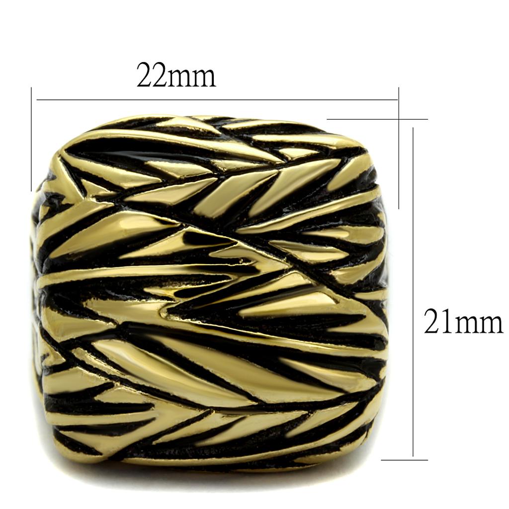 TK2370 - Two-Tone IP Gold (Ion Plating) Stainless Steel Ring with Epoxy in Jet