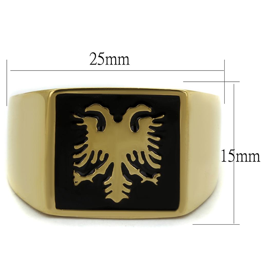 TK2373 - IP Gold(Ion Plating) Stainless Steel Ring with Epoxy in Jet