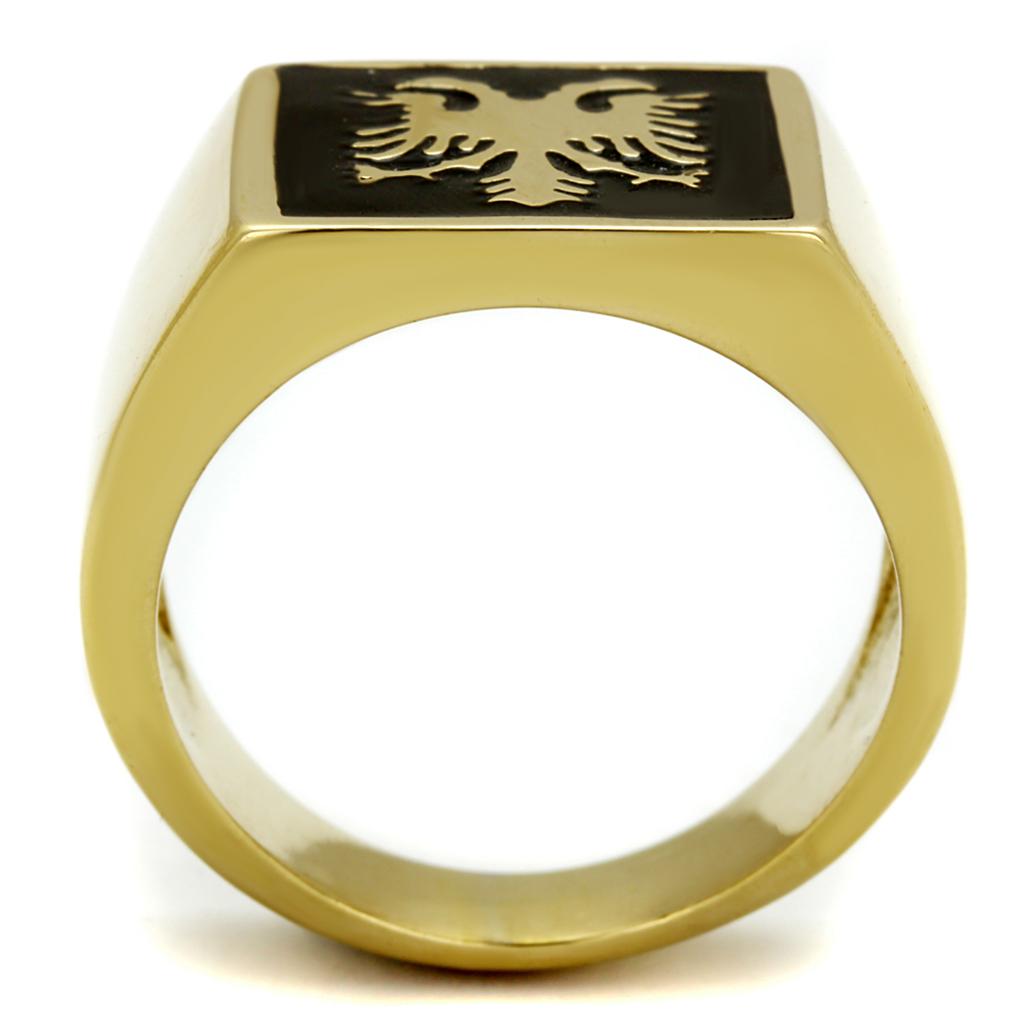 TK2373 - IP Gold(Ion Plating) Stainless Steel Ring with Epoxy in Jet