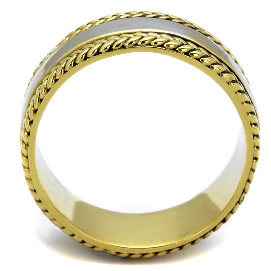 TK2375 - Two-Tone IP Gold (Ion Plating) Stainless Steel Ring with Epoxy in Jet