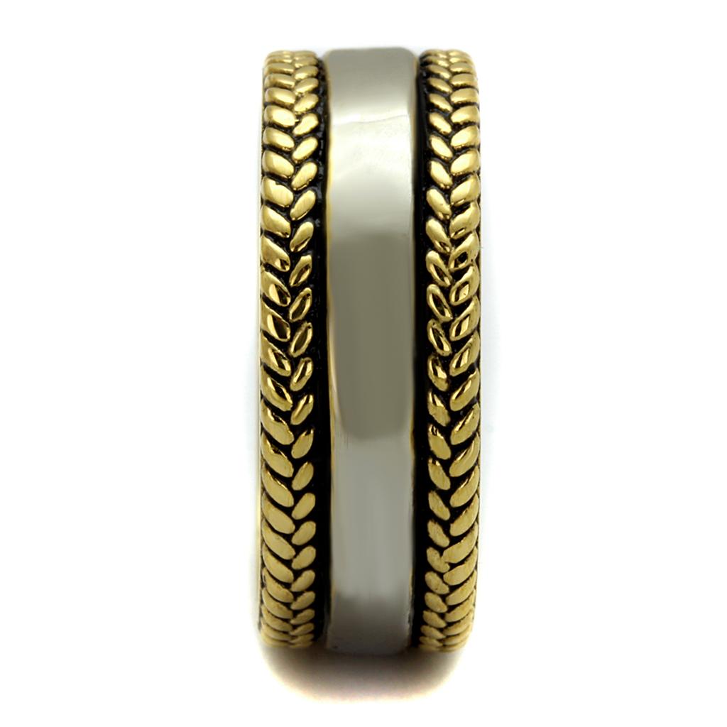 TK2375 - Two-Tone IP Gold (Ion Plating) Stainless Steel Ring with Epoxy in Jet