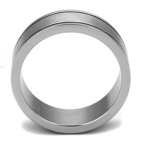 TK2389 - High polished (no plating) Stainless Steel Ring with Epoxy in Jet