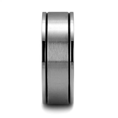TK2389 - High polished (no plating) Stainless Steel Ring with Epoxy in Jet