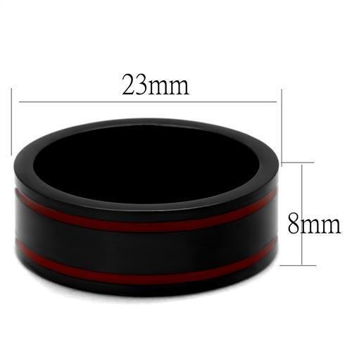 TK2407 - IP Black(Ion Plating) Stainless Steel Ring with Epoxy in Siam