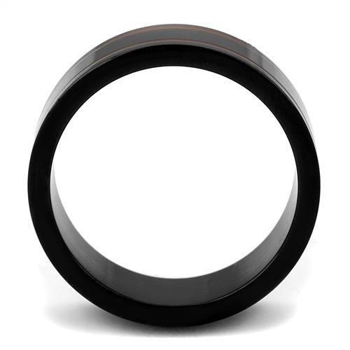 TK2407 - IP Black(Ion Plating) Stainless Steel Ring with Epoxy in Siam