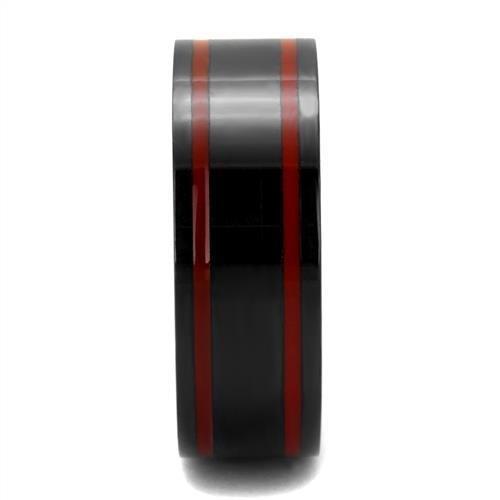 TK2407 - IP Black(Ion Plating) Stainless Steel Ring with Epoxy in Siam