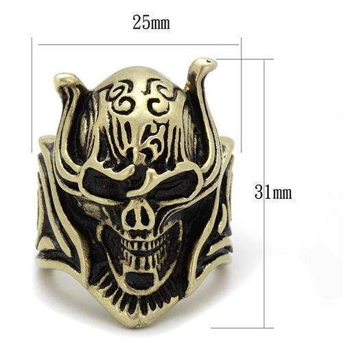 TK2446 - IP Antique Copper Stainless Steel Ring with Epoxy in Jet