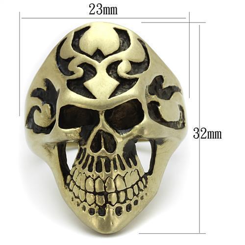 TK2448 - IP Antique Copper Stainless Steel Ring with Epoxy in Jet