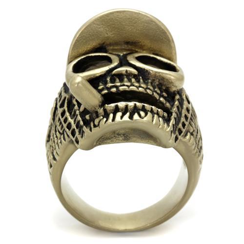 TK2449 - IP Antique Copper Stainless Steel Ring with Epoxy in Jet