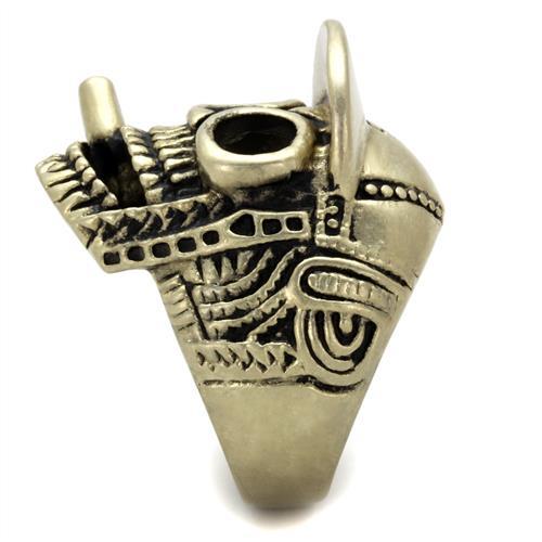 TK2449 - IP Antique Copper Stainless Steel Ring with Epoxy in Jet