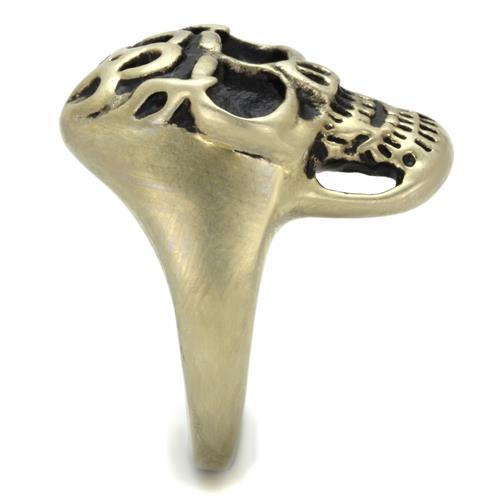 TK2450 - IP Antique Copper Stainless Steel Ring with Epoxy in Jet