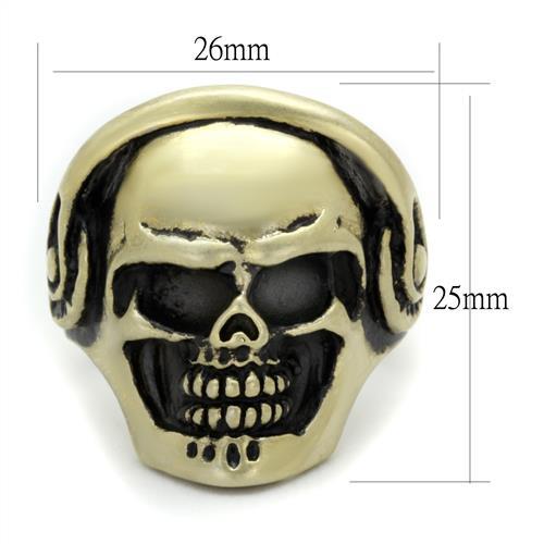 TK2451 - IP Antique Copper Stainless Steel Ring with Epoxy in Jet