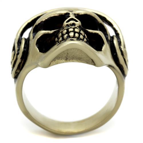 TK2451 - IP Antique Copper Stainless Steel Ring with Epoxy in Jet