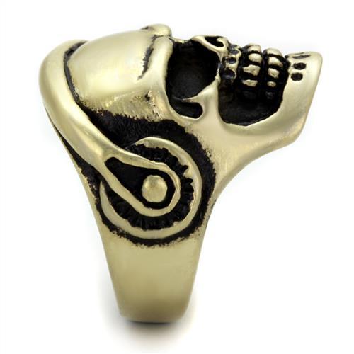 TK2451 - IP Antique Copper Stainless Steel Ring with Epoxy in Jet