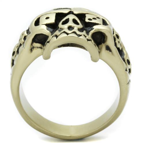 TK2452 - IP Antique Copper Stainless Steel Ring with Epoxy in Jet