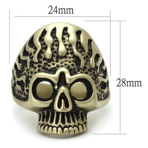 TK2455 - IP Antique Copper Stainless Steel Ring with Epoxy in Jet