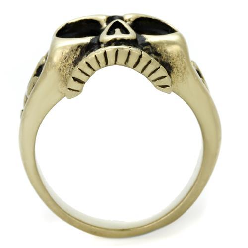TK2455 - IP Antique Copper Stainless Steel Ring with Epoxy in Jet