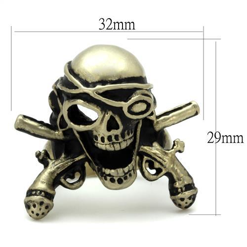TK2456 - IP Antique Copper Stainless Steel Ring with Epoxy in Jet