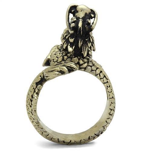TK2458 - IP Antique Copper Stainless Steel Ring with Epoxy in Jet