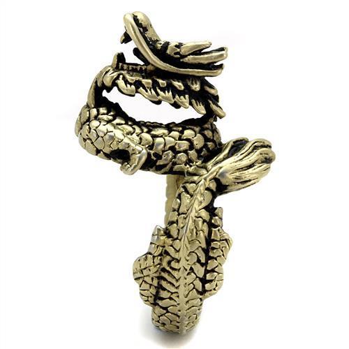 TK2458 - IP Antique Copper Stainless Steel Ring with Epoxy in Jet