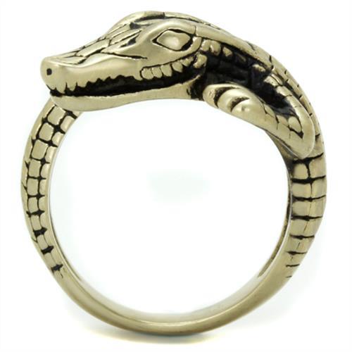 TK2459 - IP Antique Copper Stainless Steel Ring with Epoxy in Jet