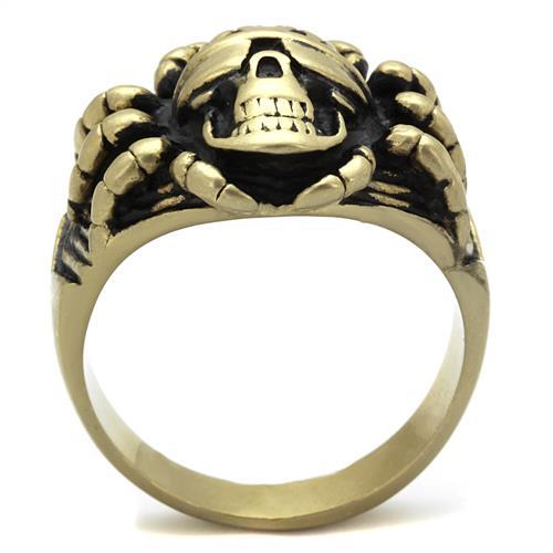 TK2461 - IP Antique Copper Stainless Steel Ring with Epoxy in Jet