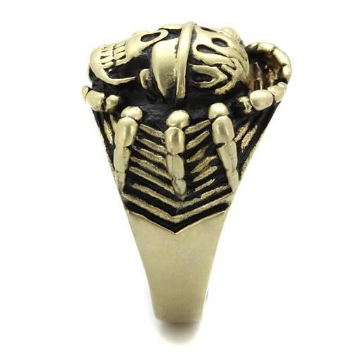 TK2461 - IP Antique Copper Stainless Steel Ring with Epoxy in Jet