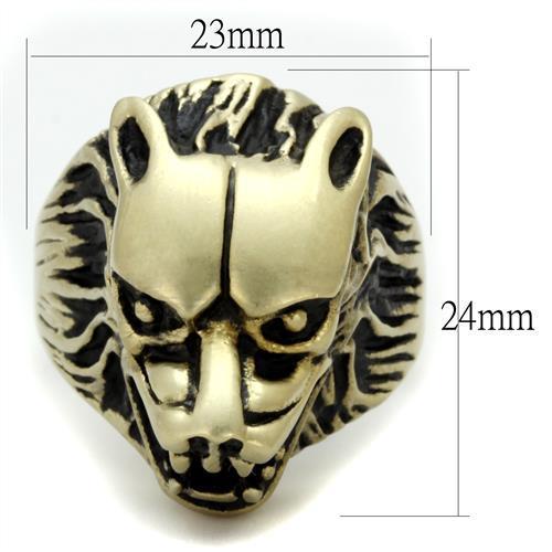 TK2462 - IP Antique Copper Stainless Steel Ring with Epoxy in Jet