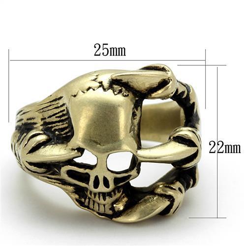 TK2464 - IP Antique Copper Stainless Steel Ring with Epoxy in Jet