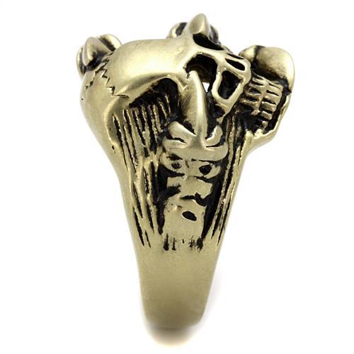 TK2464 - IP Antique Copper Stainless Steel Ring with Epoxy in Jet