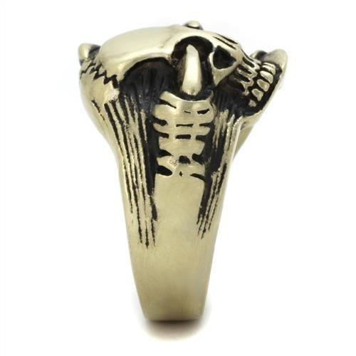 TK2464 - IP Antique Copper Stainless Steel Ring with Epoxy in Jet