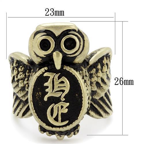 TK2465 - IP Antique Copper Stainless Steel Ring with Epoxy in Jet