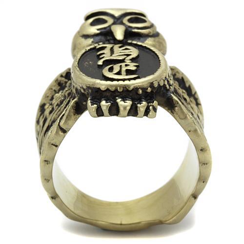 TK2465 - IP Antique Copper Stainless Steel Ring with Epoxy in Jet