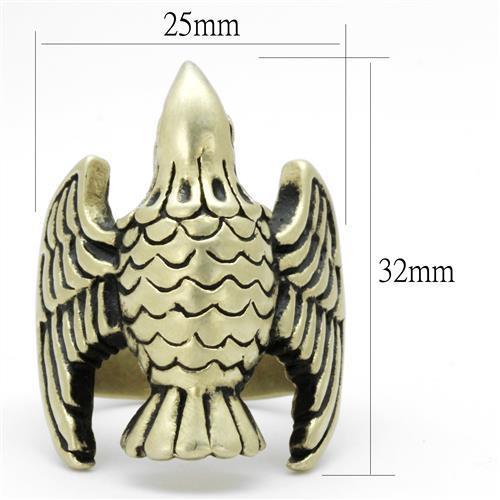 TK2466 - IP Antique Copper Stainless Steel Ring with Epoxy in Jet