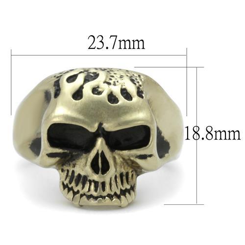 TK2467 - IP Antique Copper Stainless Steel Ring with Epoxy in Jet